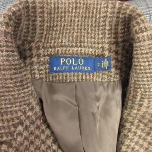 POLO RALPH LAUREN 美品 近年モデル ベルテッド ダブルチェスターコート ジャケット グレンチェック柄 ウール アルパカ混 ブラウン系 茶系 0