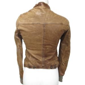 GIORGIO BRATO レザー ライダースジャケット ブルゾン 革ジャン 裏地ブランケット ガーメント