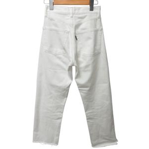 MADISONBLUE 美品 近年モデル ヘムカットオフストレートデニム ジーンズ ダメージ加工 ボタンフライ ホワイト 白 00 XSサイズ MB184-3038