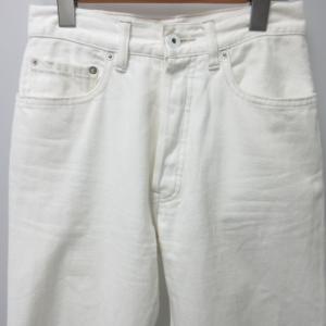 MADISONBLUE 美品 近年モデル ヘムカットオフストレートデニム ジーンズ ダメージ加工 ボタンフライ ホワイト 白 00 XSサイズ MB184-3038