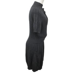 CELINE カシシル アンサンブルニット ワンピース カシミヤ混 シルク混 グレー M 1025 AA
