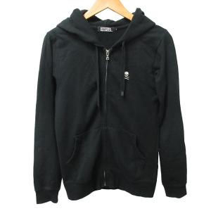 HYSTERIC GLAMOUR ヒスガール ジップアップパーカー フーディー バックプリント 長袖 黒 ブラック S 1027  STK