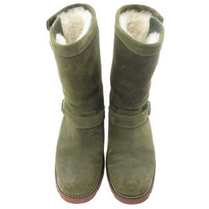 UGG australia エンジニア ムートンブーツ シューズ クラシックショート シープスキン カーキ系 26?p 1027 STK