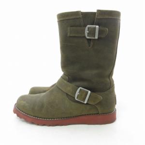 UGG australia エンジニア ムートンブーツ シューズ クラシックショート シープスキン カーキ系 26?p 1027 STK