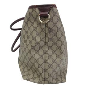 GUCCI トートバッグ ハンドバッグ 肩掛け PVC×レザー GGキャンバス ベージュ ブラウン