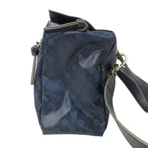 GHERARDINI 美品 ソフティ DEEPA ショルダーバッグ ハンドバック ナイロン×レザー 2WAY GHSB05730 総柄 紺 ネイビー
