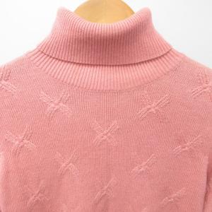 TOCCA カシシル タートルネック ニット セーター シルク カシミヤ混 シュート丈 ピンク S 1105