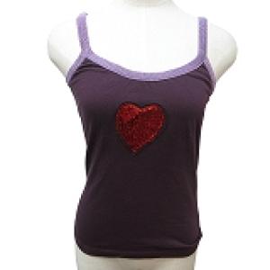 スパンコール キャミソール タンクトップ ハート型 ラメ 紫 パープル 約XS 1120