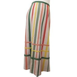 SYBILLA 美品 近年モデル フレアスカート ロングスカート ストライプ柄 グレー系 M 1104