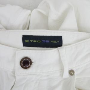 ETRO ペイズリージャカードパンツ スラックス イタリア製 白 ホワイト 32 約Lサイズ 1105