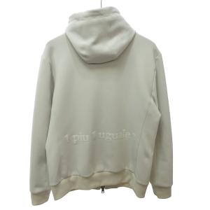 1PIU1UGUALE3 22SS 40G FULLY DULL JERSEY ジップアップパーカー フーディー ロゴプリント ストレッチ有 長袖 アイボリー