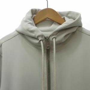 1PIU1UGUALE3 22SS 40G FULLY DULL JERSEY ジップアップパーカー フーディー ロゴプリント ストレッチ有 長袖 アイボリー