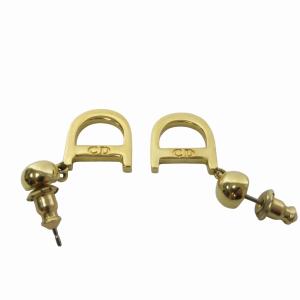 Christian Dior Dロゴ ピアス イヤリング アクセサリー ゴールドカラー 金色 1112