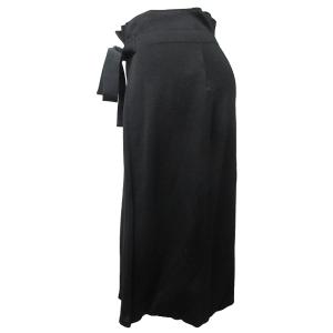 Salvatore Ferragamo ニットスカート ロングスカート イージースカート ゴムウエスト イタリア製 黒 ブラック M 1115