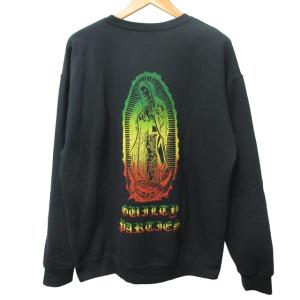 トレーナー マリア プリント 裏起毛 L ブラック