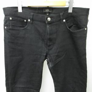 A.P.C. ストレートパンツ ジーンズ バギーパンツ ストレッチ 黒 ブラック 34 約L 1125