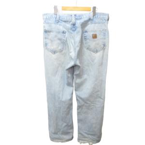 Carhartt 90s リラックスストレートデニムパンツ ジーンズ ワイド ジッパーフライ ライトブルー 38×30 1130