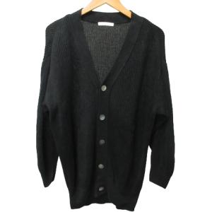 美品 リネン カーディガン ジャケット ニット セーター 黒 ブラック S 1203