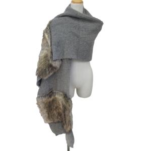 STELLA McCARTNEY 美品 フェイクファー ストール マフラー イタリア製 グレー 1206