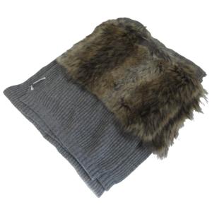 STELLA McCARTNEY 美品 フェイクファー ストール マフラー イタリア製 グレー 1206