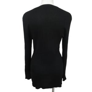 PRADA 美品 シルク リブカーディガン ニット セーター イタリア製 黒 ブラック 40 約M 1206
