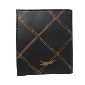 美品 札入れ 二つ折り財布  カード入れ ロゴプリント ブラウン 茶 GY11 1211