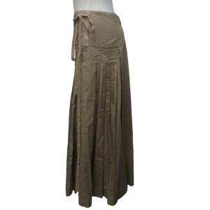 Deuxieme Classe 美品 近年 プリーツ ロングスカート ロング丈 マキシ丈 ハイウエスト ベージュ 38 約Mサイズ 1213 GY11