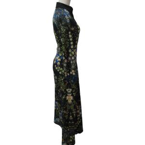 ETRO ワンピース 花柄 スタンドカラー 38 ブラック