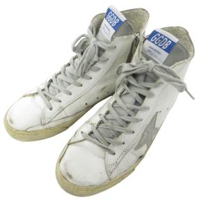 GOLDEN GOOSE FRANCY フランシー GGDB スニーカー バスケットシューズ 靴 ハイカット スターワッペン 白 ホワイト 36 約23cm