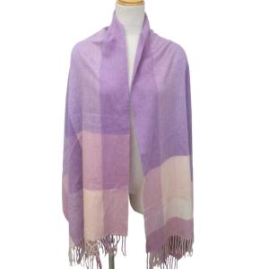 FURLA 美品 大判ストール カシミヤマフラー 総柄 ピンク 紫 パープル 0104  WY