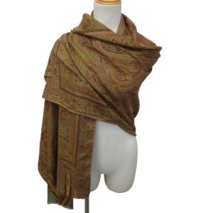 ETRO 美品 ストール ショール スカーフ ペイズリー柄 シルク混 茶系 ブラウン 0104 WY