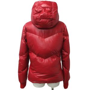 ARMANI JEANS 90s ヴィンテージ ダウンジャケット コート ブルゾン ダブルジップ ハイネック C5B 18EH-A4 レッド 赤 40