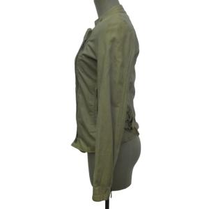 GIORGIO BRATO レザージャケット ライダース ブルゾン 斜めジップ 裏地レース アイボリー 40 約Lサイズ 0108 IBO46