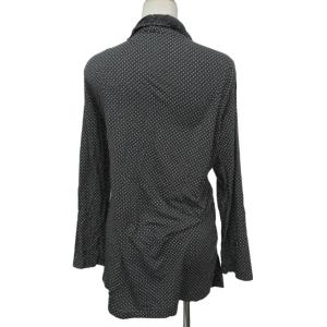 Leilian ドット カーディガン ニット 薄手 テンセル 13 約L グレー IBO46 0116