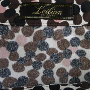 Leilian 長袖 チュニック スクエアネック カットソー 総柄 ドット 17 約XL IBO46 0116