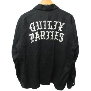 WACKO MARIA GUILTY PARTIES オープンカラーシャツ ロゴ刺? 長袖 ブラック 黒 XLサイズ 0107