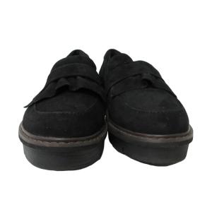 Clarks COLLECTION 厚底フリルローファー スリッポン スエード レザー ブラック 黒 6.5 約23cm WY 0115