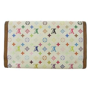 LOUIS VUITTON M92659 モノグラム マルチカラー ポルトトレゾール インターナショナル ロングウォレット 長財布 三つ折り レザー ホワイト系