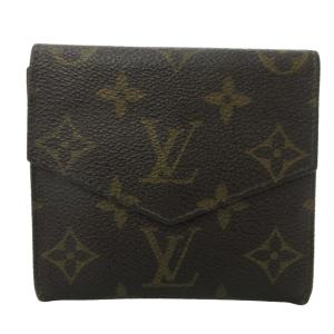 LOUIS VUITTON M61660 ポルトモネビエ カルトクレディ ウォレット 財布 モノグラム Wフラップ ブラウン 茶 0105 WY
