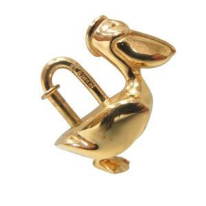 HERMES 92年限定 ペリカン カデナ バッグチャーム 南京錠 ゴールド