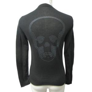 lucien pellat finet カーディガン ジャケット スカルボタン ビジュー装飾 黒 ブラック XSサイズ 0112 IBO46