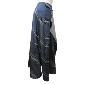 GIORGIO ARMANI BORGO21 マキシスカート フリルスカート フレア シルク イタリア製 紺 ネイビー 38 約Sサイズ 0112 IBO46