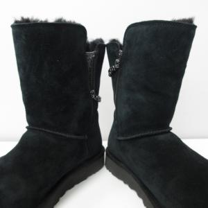 UGG australia ムートンブーツ ショートブーツ チェーンファスナー 黒 ブラック US6 23cm 0118 IBO46