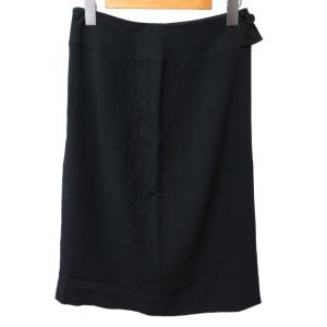 美品 希少 98A スカート ウール ココマーク ボタン ひざ丈 ネイビー 紺  