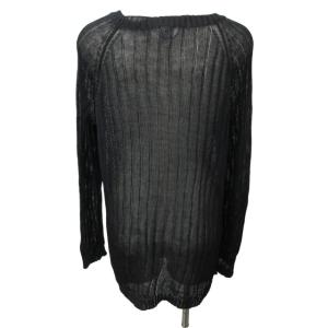 Max Mara 美品 白タグ ローゲージニット セーター イタリア製 長袖 黒 ブラック Lサイズ 0122 IBO46