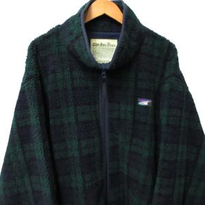 BEAMS SSZ 22AW フリースブルゾン ボア チェック L グリーン