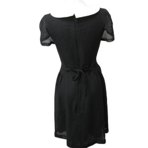 M'S GRACY クレリックワンピース ベルト付 付け衿 黒 ブラック 38 約Mサイズ IBO46 0124