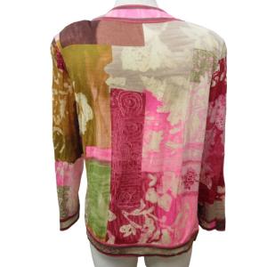 LEONARD FASHION カーディガン ジャケット 総柄 シルク混 ピンク Mサイズ 0116 IBO46