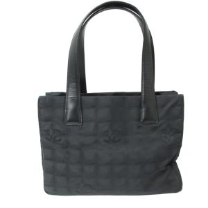 CHANEL ニュートラベルライン トートPM ハンドバッグ ロゴキャンバス 8番台 ココマーク ブラック WY