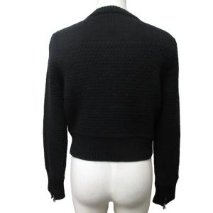 Chloe ニットブルゾン ウールジャケット 袖ファスナー シルバー金具 短丈 黒 ブラック XSサイズ 0209 IBO47